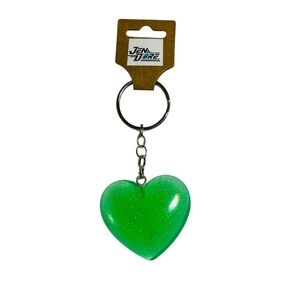 JenDore Handmade Lime Heart Keychain Keyring Backpack Purse Bag Charm Accessory